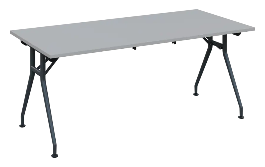 SLV 180 lak skládací jednací stůl 1800x800x750 mm, deska 25 mm, podnož černý lak, deska šedá